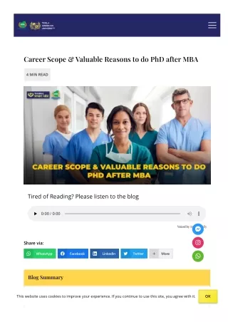 Career Scope & Valuable Reasons to do PhD after MBA