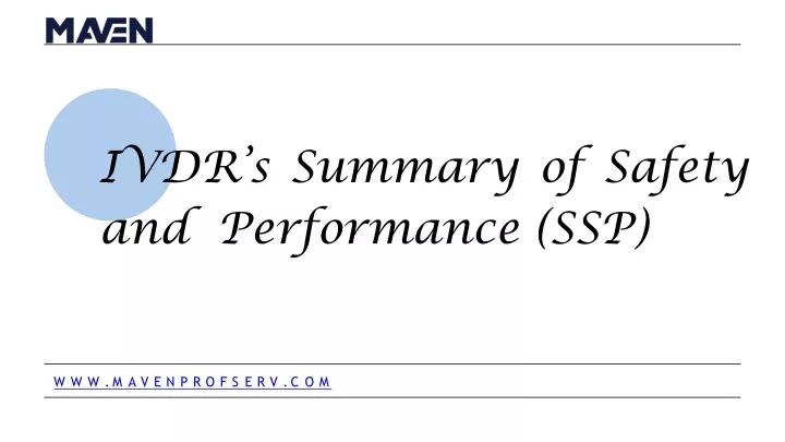 ivdr s summary of safety and performance ssp