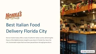 Best Italian Food Delivery Florida City