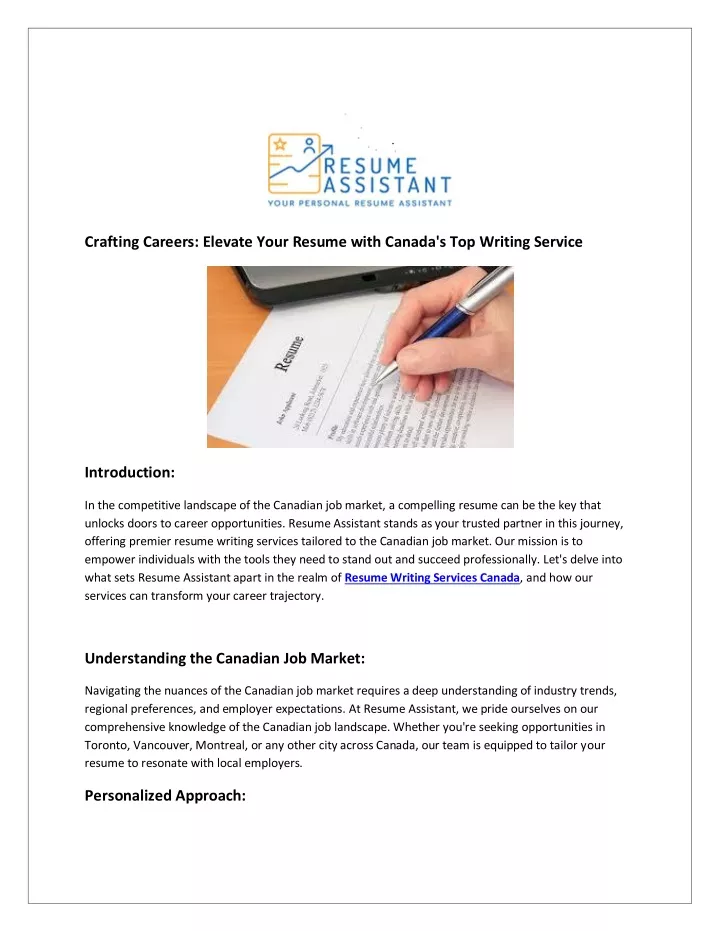 crafting careers elevate your resume with canada