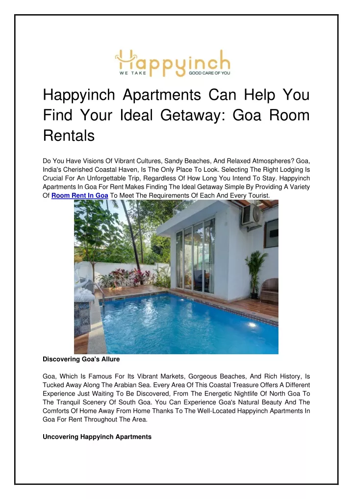happyinch apartments can help you find your ideal