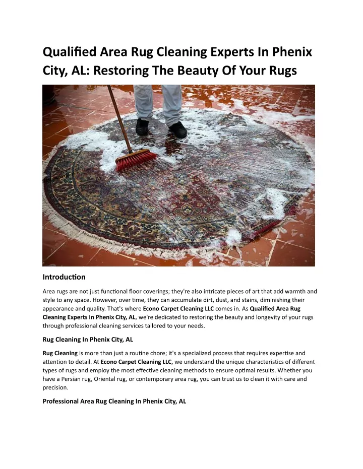 qualified area rug cleaning experts in phenix