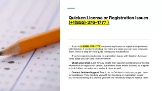 ( 1(855)-376–1777 )Quicken License or Registration Problems:A Step-by-Step Guide