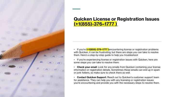 quicken license or registration issues 1 855 376 1777