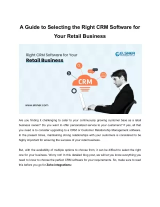 Unlocking Success: Choosing the Perfect CRM for Your Retail Venture