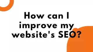 How can I improve my website's SEO