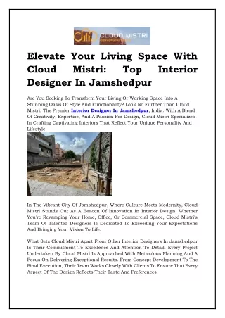 Top Interior Designer in Jamshedpur