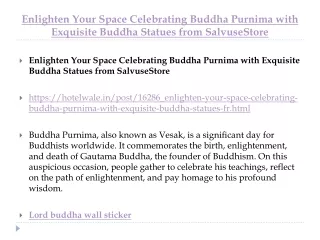 Enlighten Your Space Celebrating Buddha Purnima with Exquisite Buddha Statues from SalvuseStore