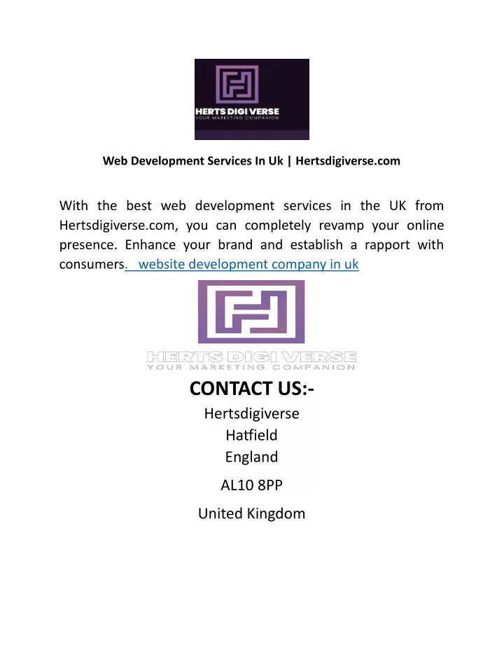 web development services in uk hertsdigiverse com