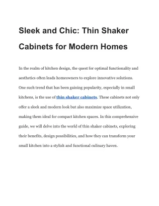 Sleek and Chic_ Thin Shaker Cabinets for Modern Homes