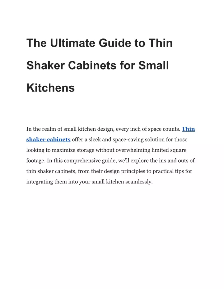 the ultimate guide to thin