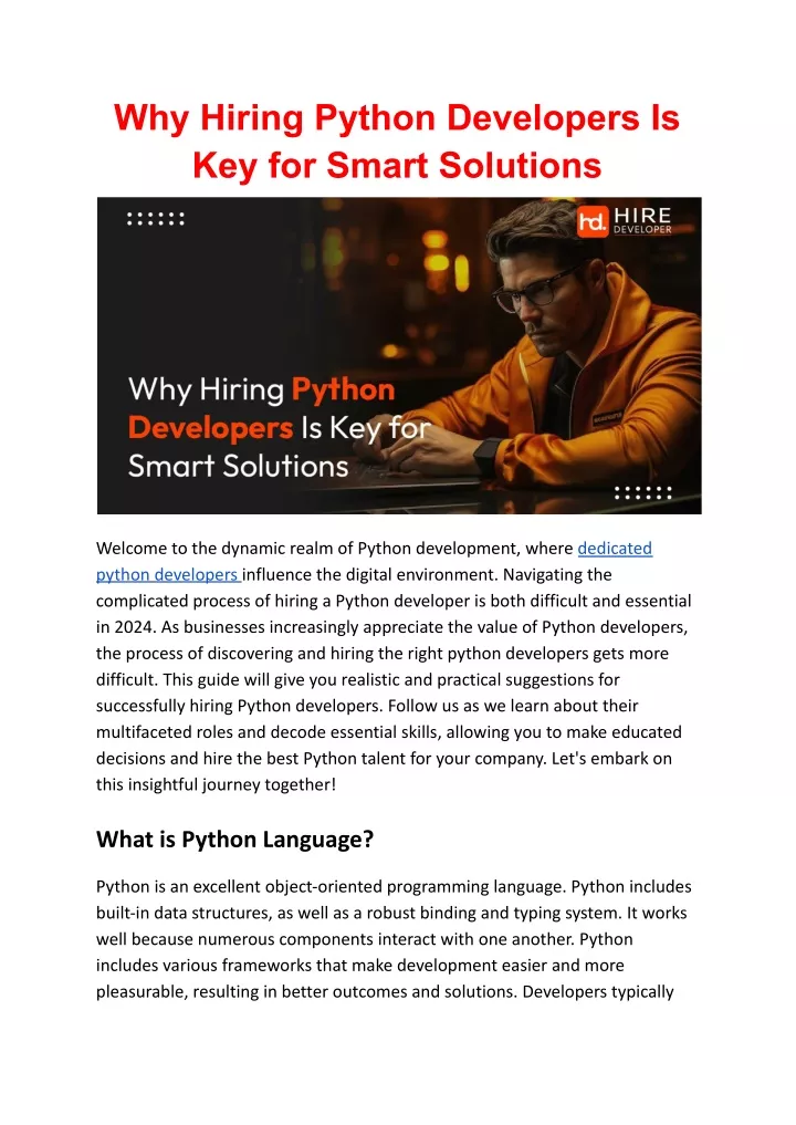 why hiring python developers is key for smart