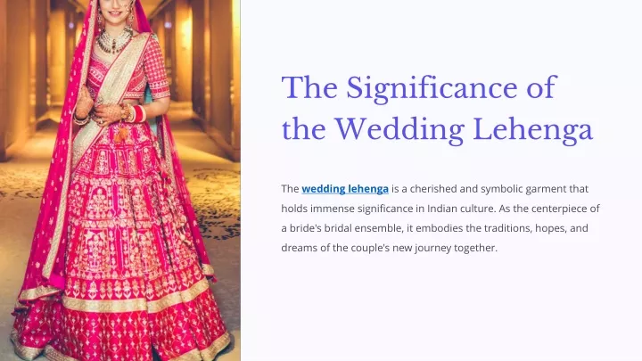 the significance of the wedding lehenga