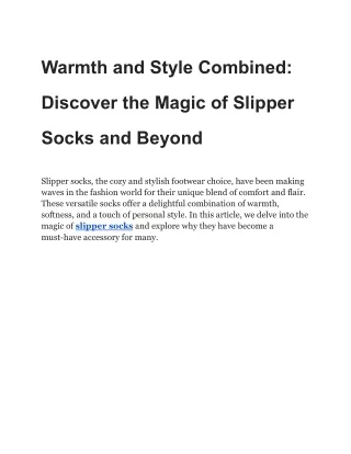 Warmth and Style Combined_ Discover the Magic of Slipper Socks and Beyond