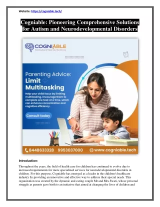 Cogniable: Speech and Language Therapy | Behavioral Therapy for Autism