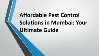 Affordable Pest Control Solutions in Mumbai: Your Ultimate Guide