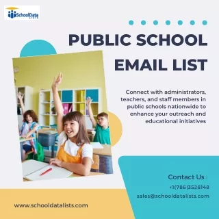 Public School Email List by SchoolDataLists