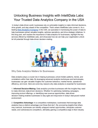 Unlocking Business Insights with IntelliData Labs_ Your Trusted Data Analytics Company in the USA