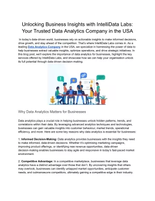 unlocking business insights with intellidata labs