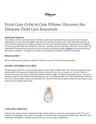 Safe & Sustainable: Hypoallergenic Child Care Products for Sensitive Souls