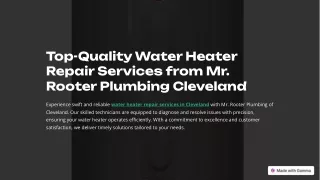 Top-Quality Water Heater Repair Services from Mr. Rooter Plumbing Cleveland