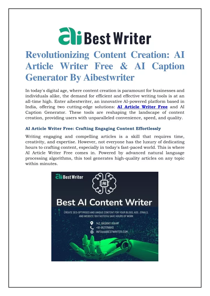 revolutionizing content creation ai article