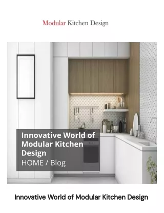 Innovative World of Modular Kitchen Design