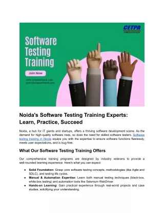 Noida's Software Testing Training Experts_ Learn, Practice, Succeed -PDF