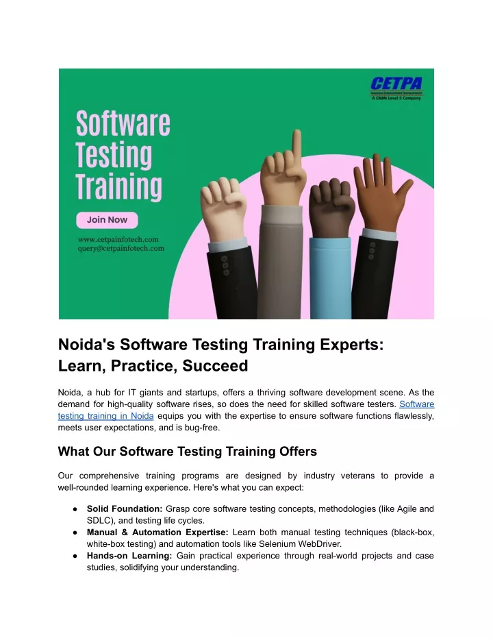 noida s software testing training experts learn
