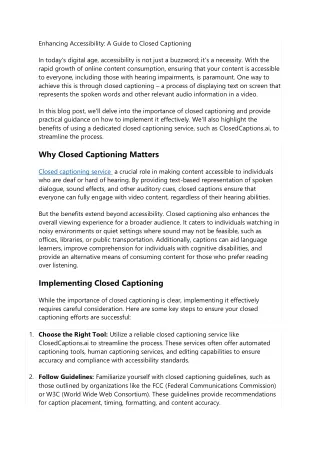enhancing accessibility a guide to closed