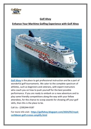 Golf Ahoy Royal Caribbean Cruises