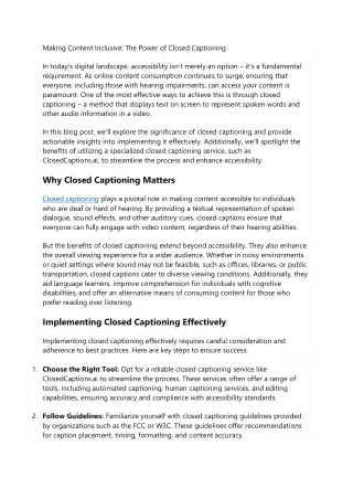 making content inclusive the power of closed
