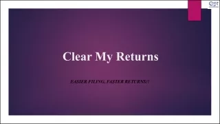 Clear My Returns - one person company registration