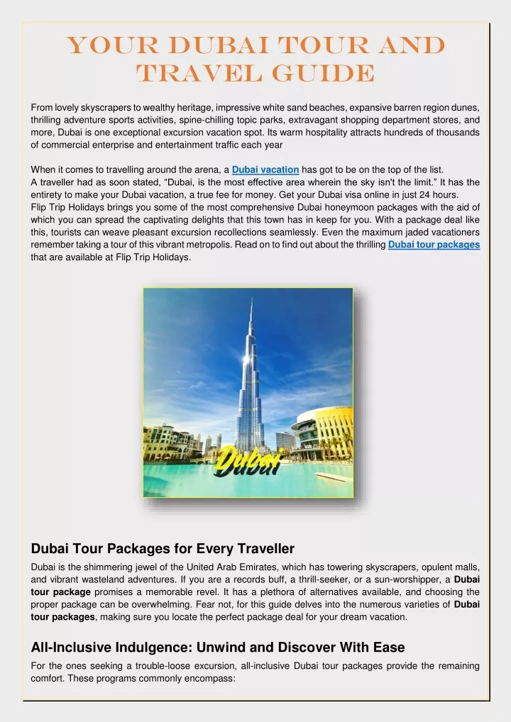 your dubai tour and travel guide