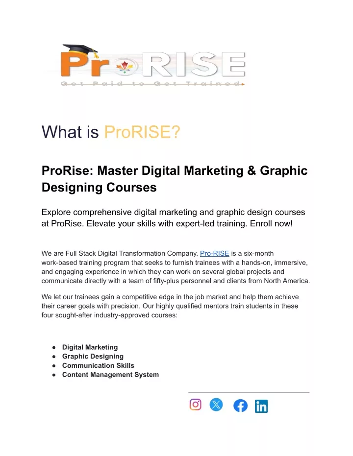 what is prorise