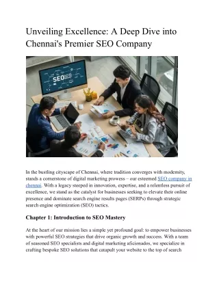 Unveiling Excellence_ A Deep Dive into Chennai's Premier SEO Company