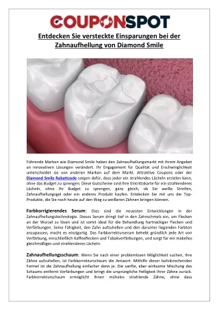 Couponspot - Entdecken Sie versteckte Einsparungen bei der Zahnaufhellung von Diamond Smile