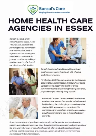 Home Health Care Agencies In Essex