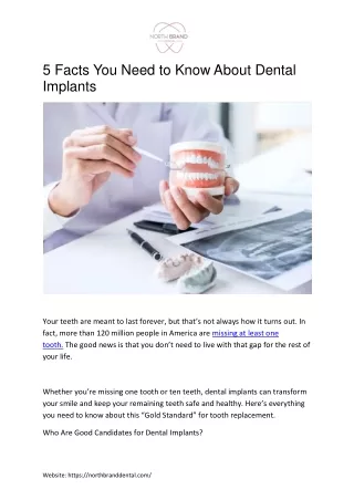 5 Facts You Need to Know About Dental Implants