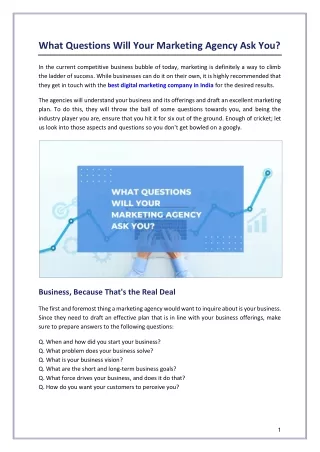 What Questions Will Your Marketing Agency Ask You?
