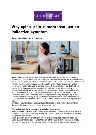 Why spinal pain is more than just an indicative symptom PDF