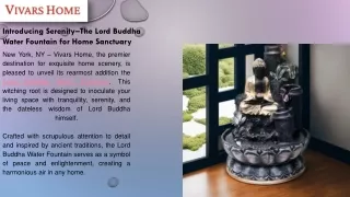 Introducing Serenity–The Lord Buddha Water Fountain for Home Sanctuary