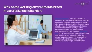 Why some working environments breed musculoskeletal disorders