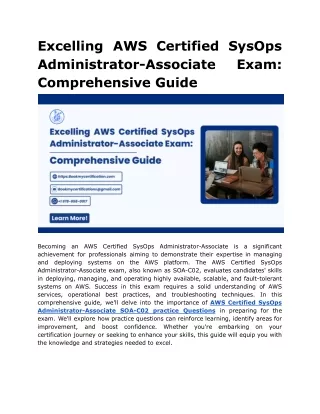 Excelling in the AWS Certified SysOps Administrator-Associate Exam_ A Comprehensive Guide