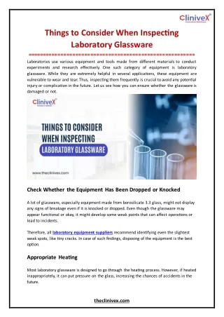Things to Consider When Inspecting Laboratory Glassware