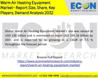 warm air heating equipment market report size