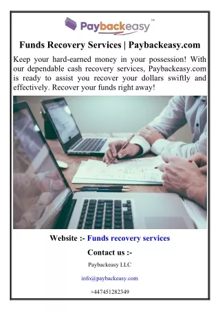 Funds Recovery Services  Paybackeasy.com