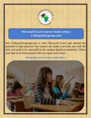 Microsoft Excel Courses South Africa Collegeafricagroup.com