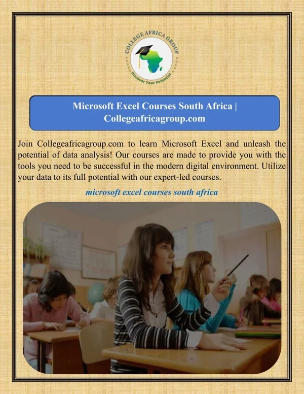 Microsoft Excel Courses South Africa Collegeafricagroup.com