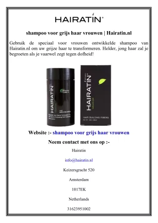 shampoo voor grijs haar vrouwen    Hairatin.nl